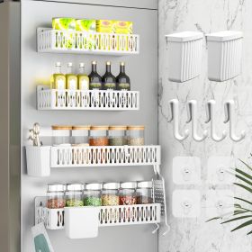 4 Pack Large Magnetic Spice Rack for Refrigerator, Spice Rack Organizer